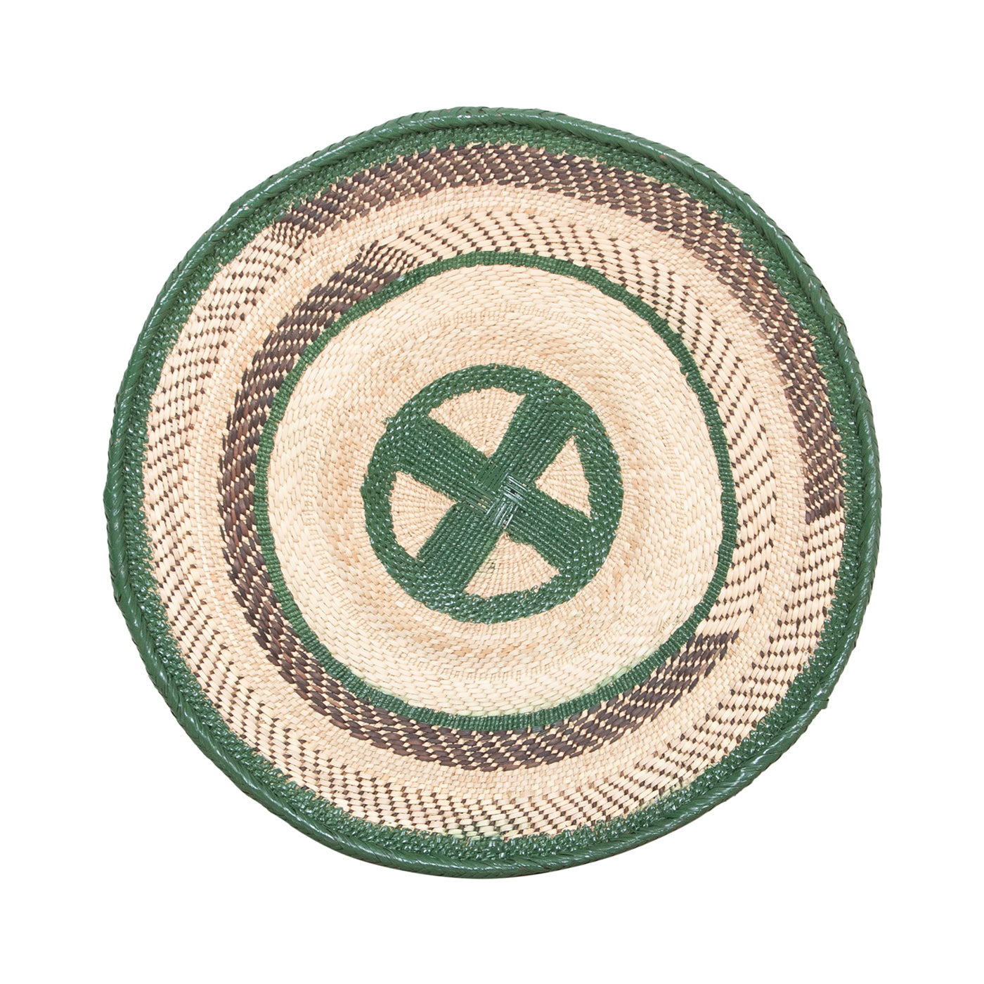 Tonga Painted Pattern Baskets | Green Pattern-1