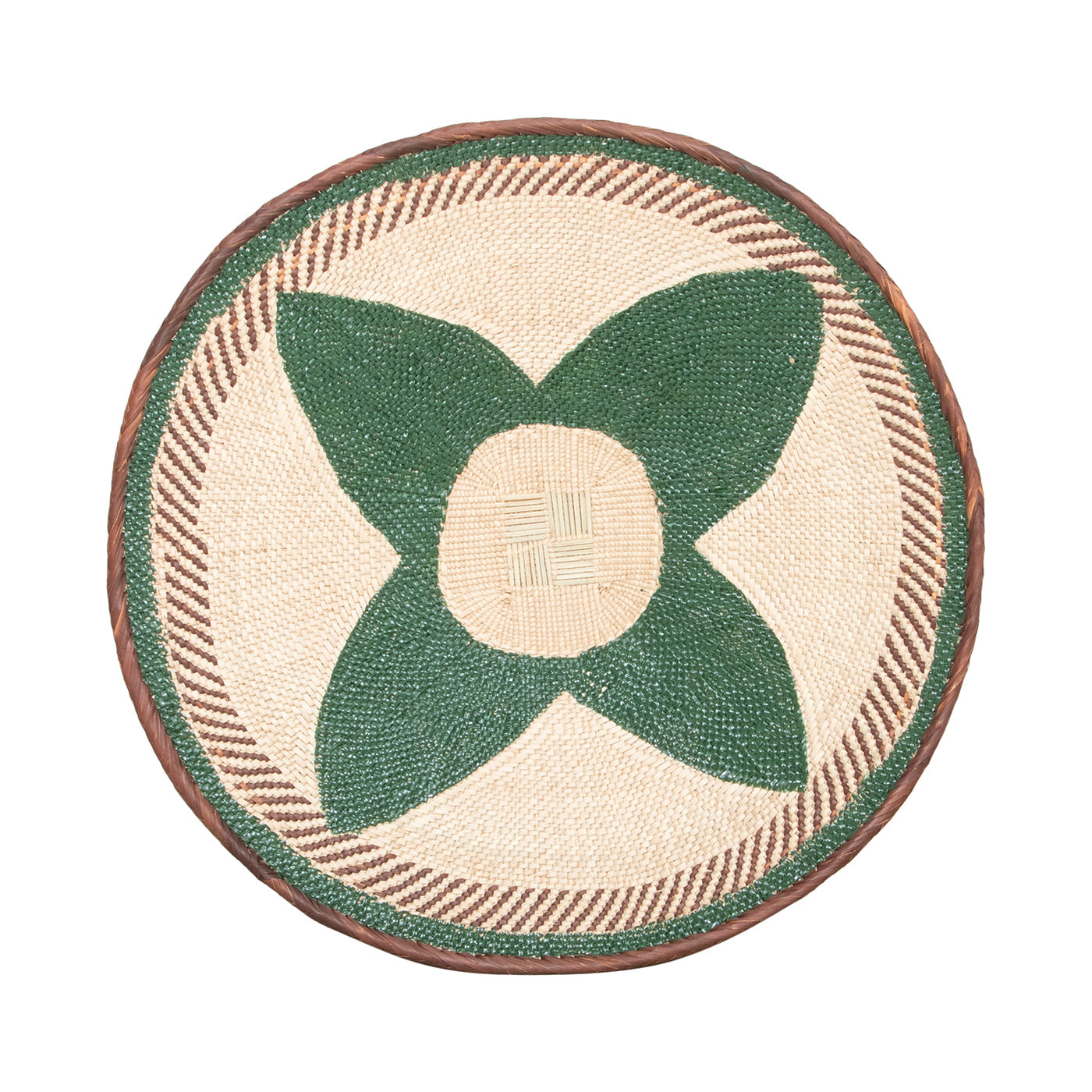 Tonga Painted Pattern Baskets | Green Pattern-2