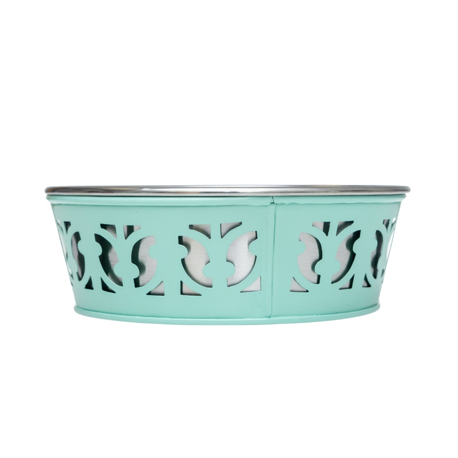 Eco-friendly Stainless Steel Farmhouse Dog Bowl - Mint Green-4