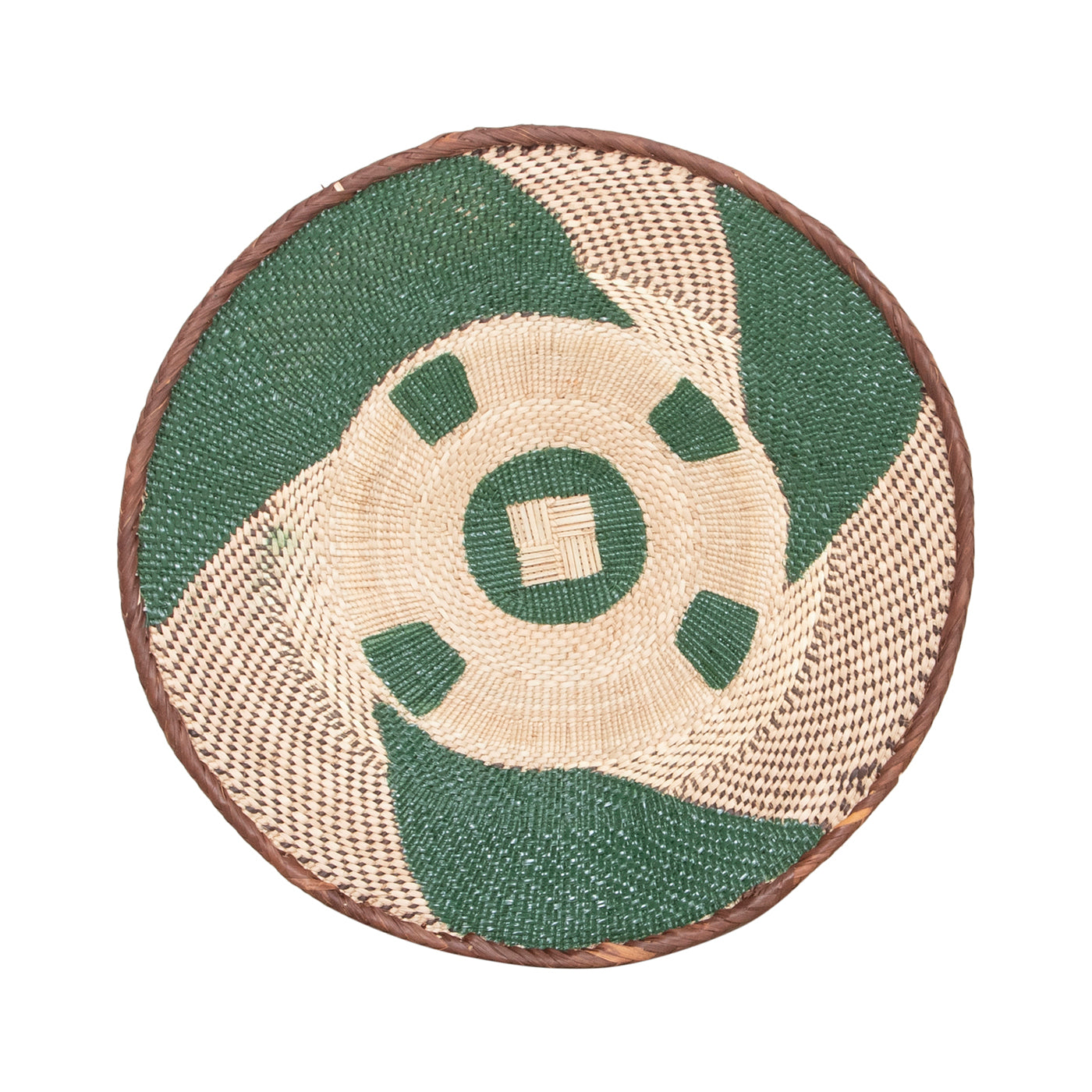 Tonga Painted Pattern Baskets | Green Pattern-4