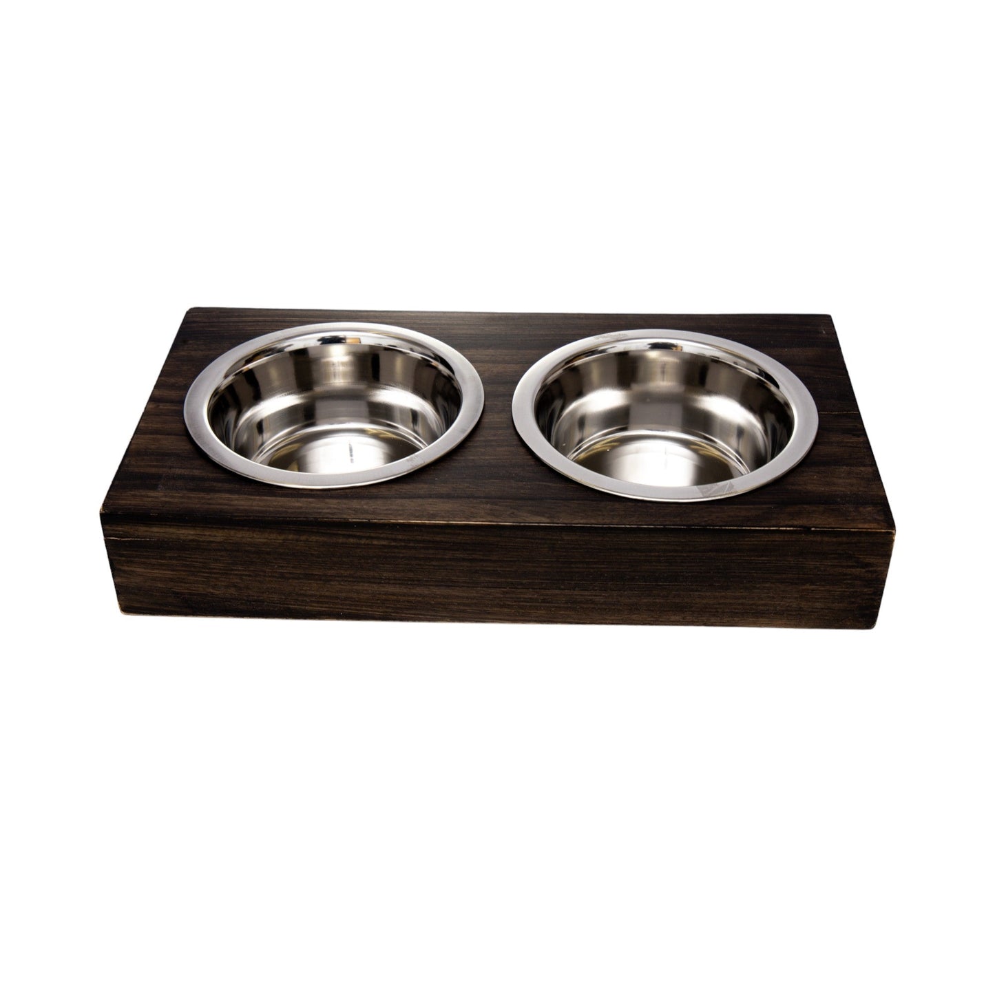 Eco-Friendly Elevated Dog Wood Feeder in Brown Finish-3