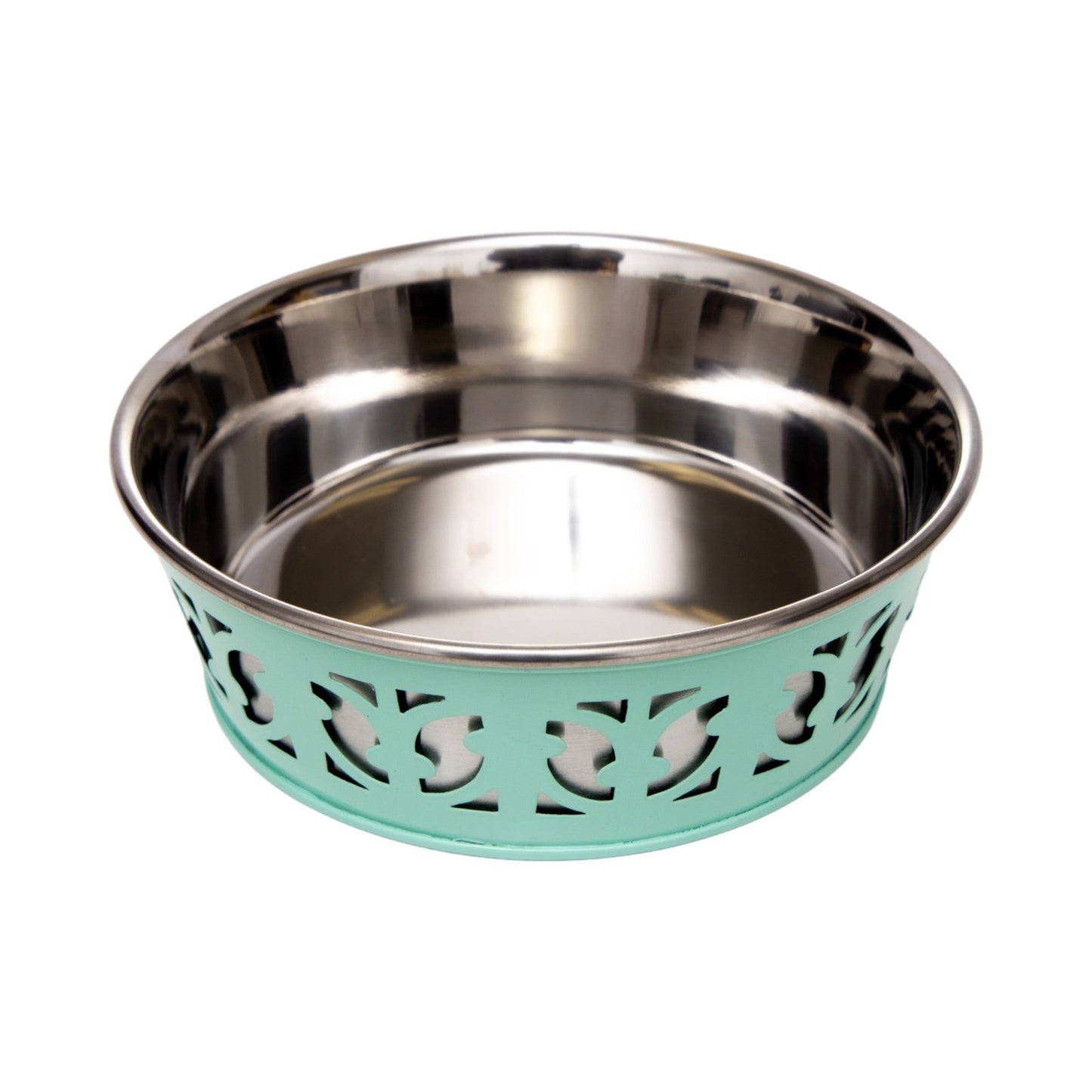 Eco-friendly Stainless Steel Farmhouse Dog Bowl - Mint Green-2