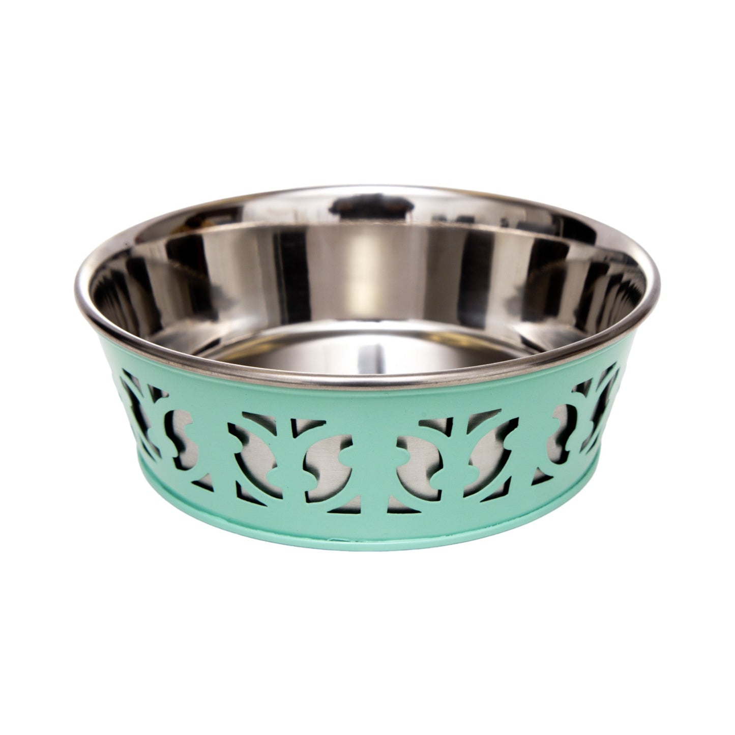 Eco-friendly Stainless Steel Farmhouse Dog Bowl - Mint Green-3