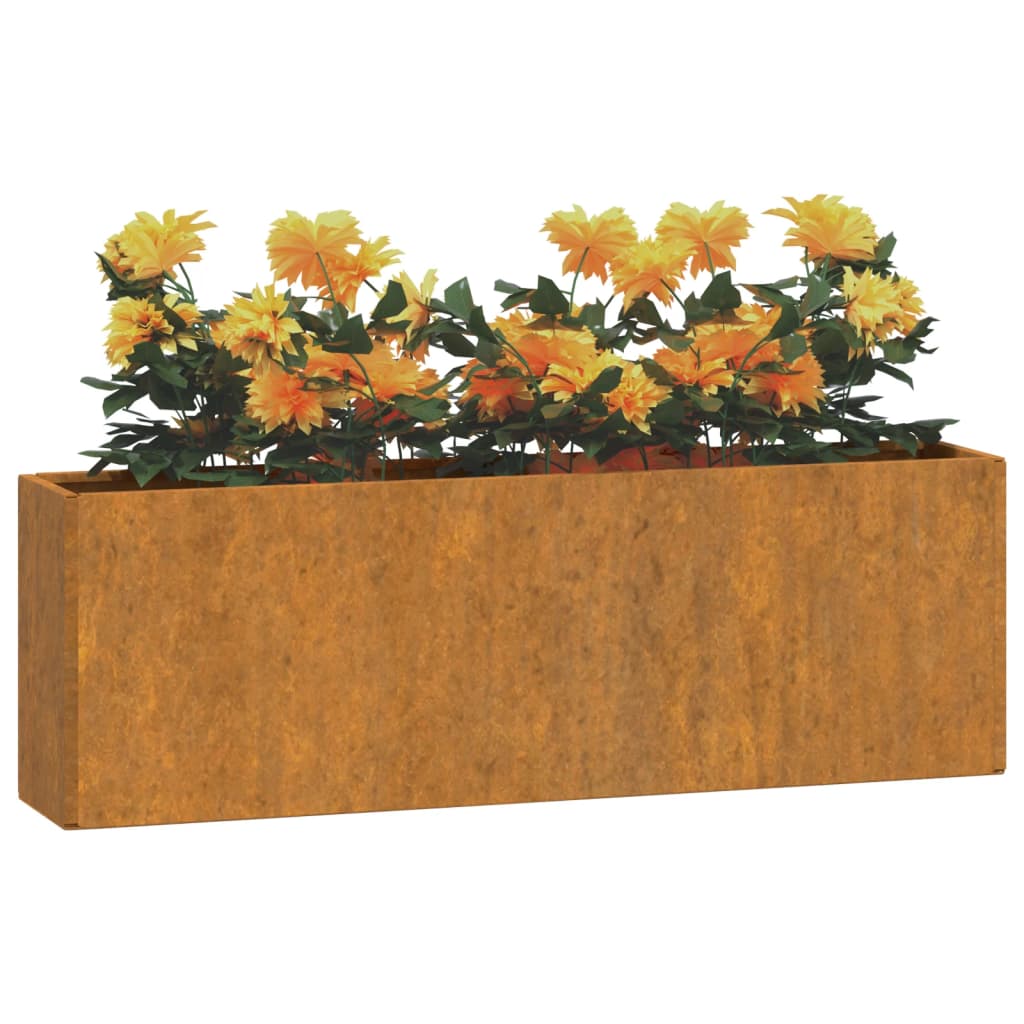 vidaXL Wall Planters 2 pcs Rusty Corten Steel 20.9"x3.9"x6.7"-1