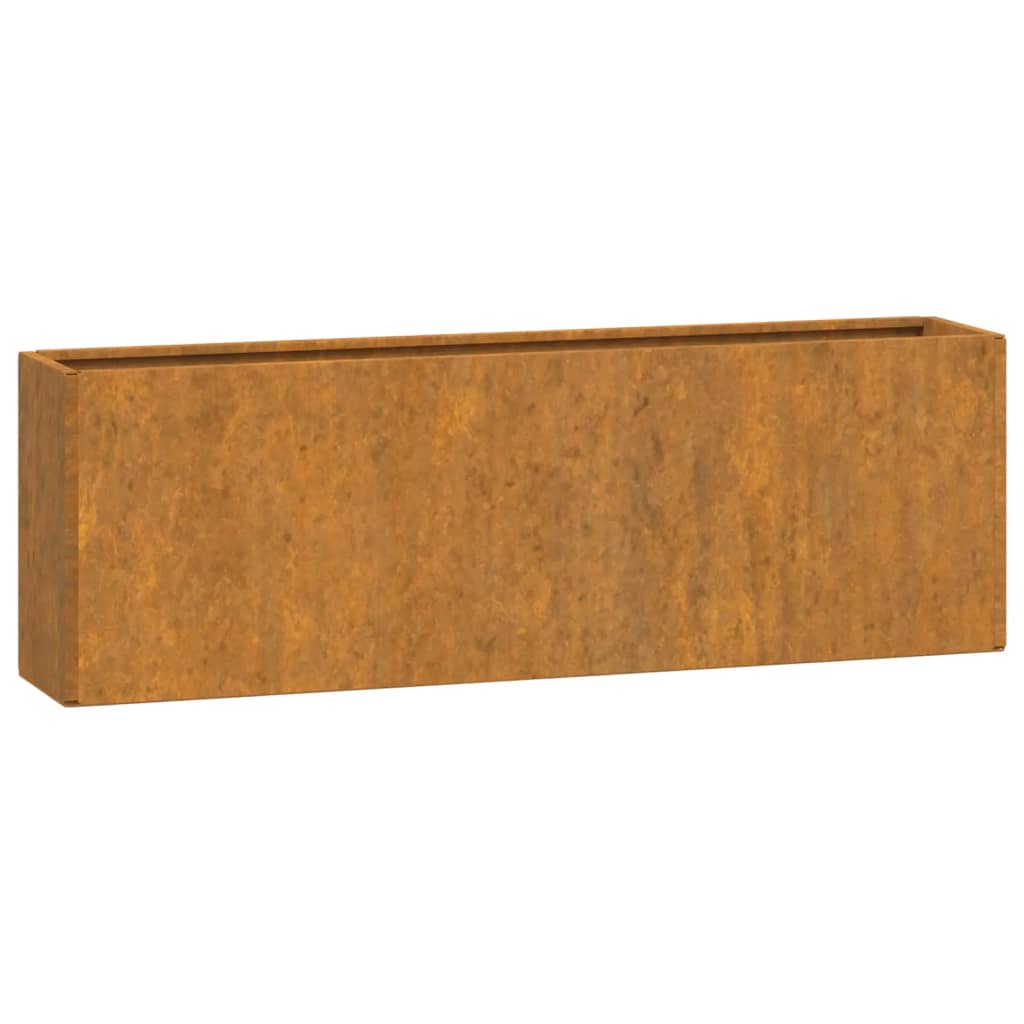 vidaXL Wall Planters 2 pcs Rusty Corten Steel 20.9"x3.9"x6.7"-3