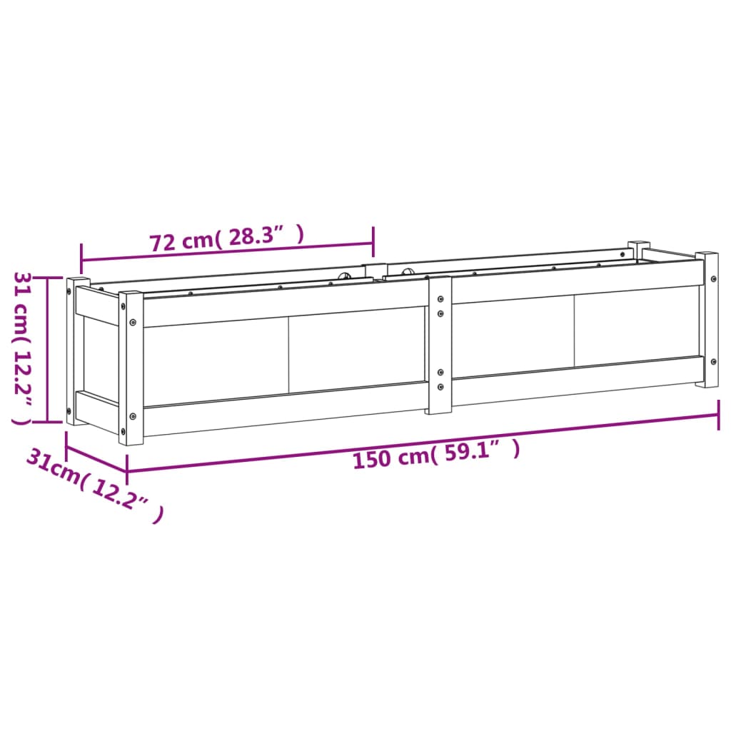 vidaXL Garden Planters Decorative Outdoor Plant Pot Flower Box Solid Wood Pine-3