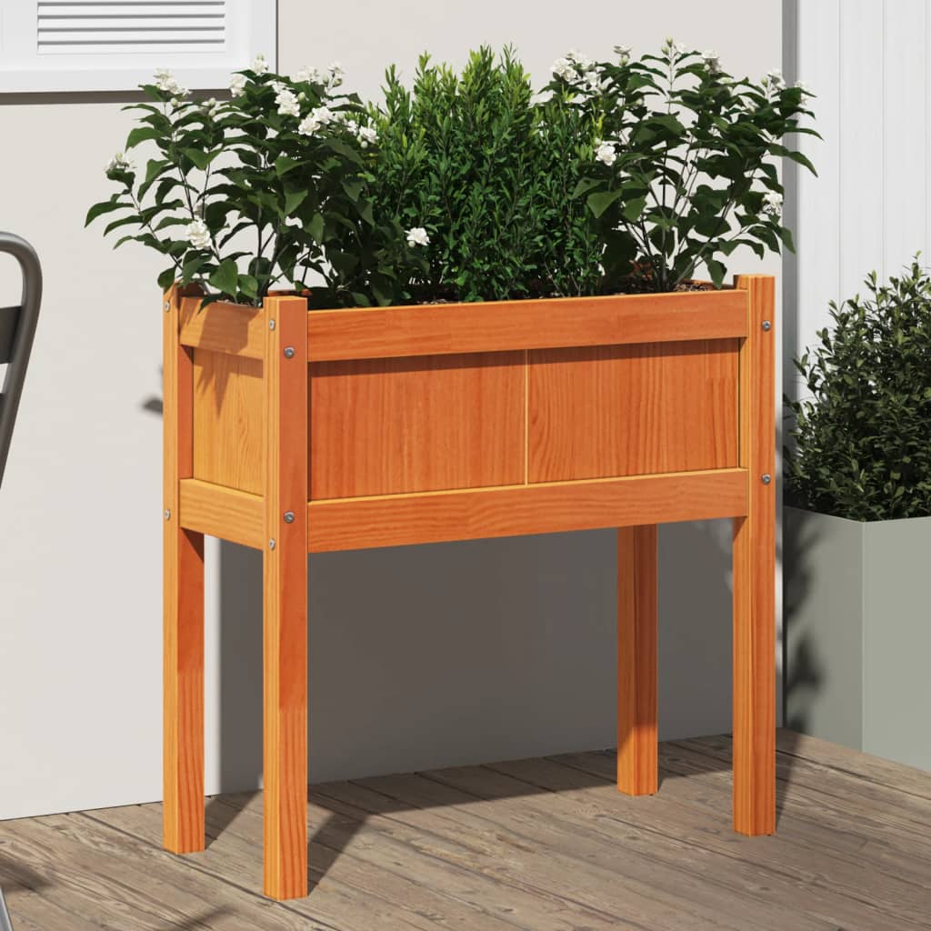 vidaXL Garden Planters with Legs Outdoor Flower Box Pot Solid Wood Douglas-1