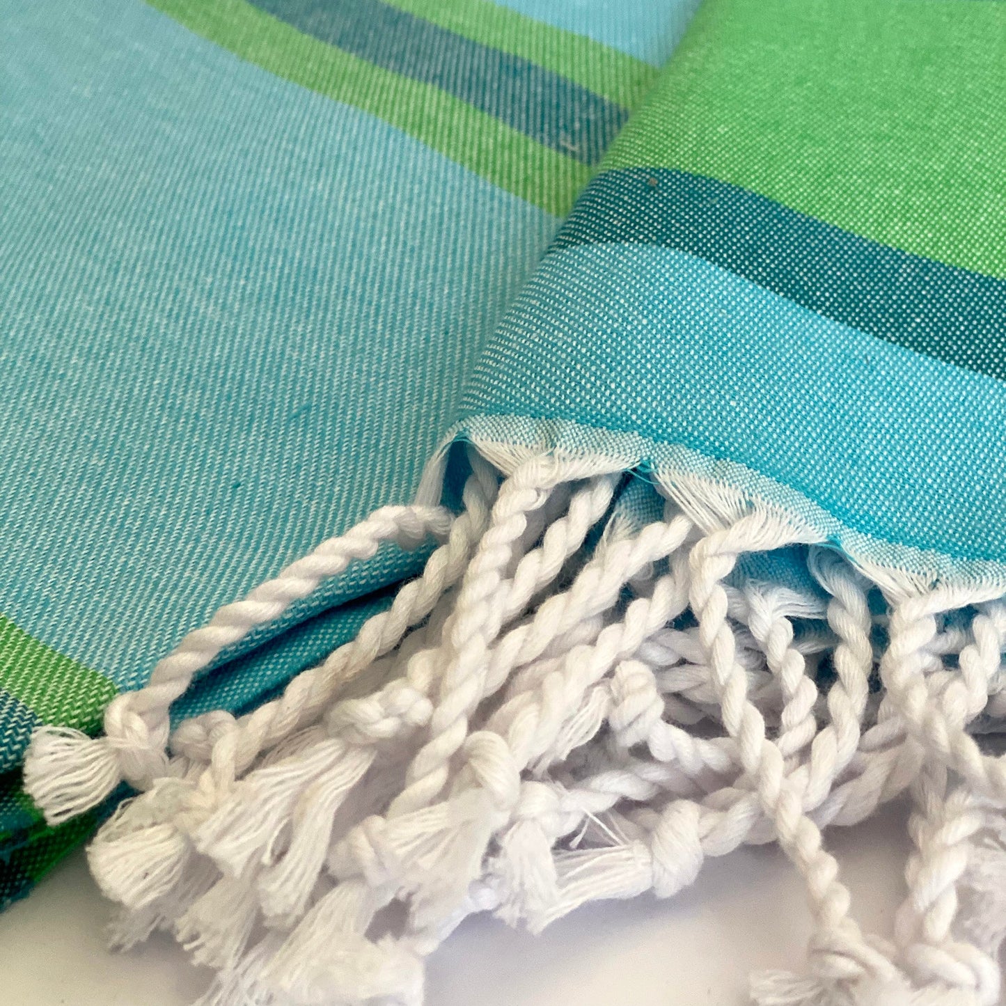 Samara Striped Sustainable Turkish Towel  Green-4