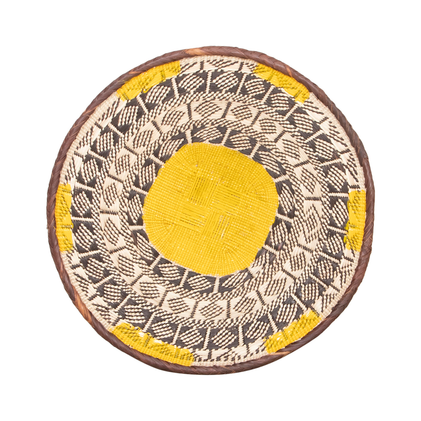 Tonga Painted Pattern Baskets | Yellow Pattern-2