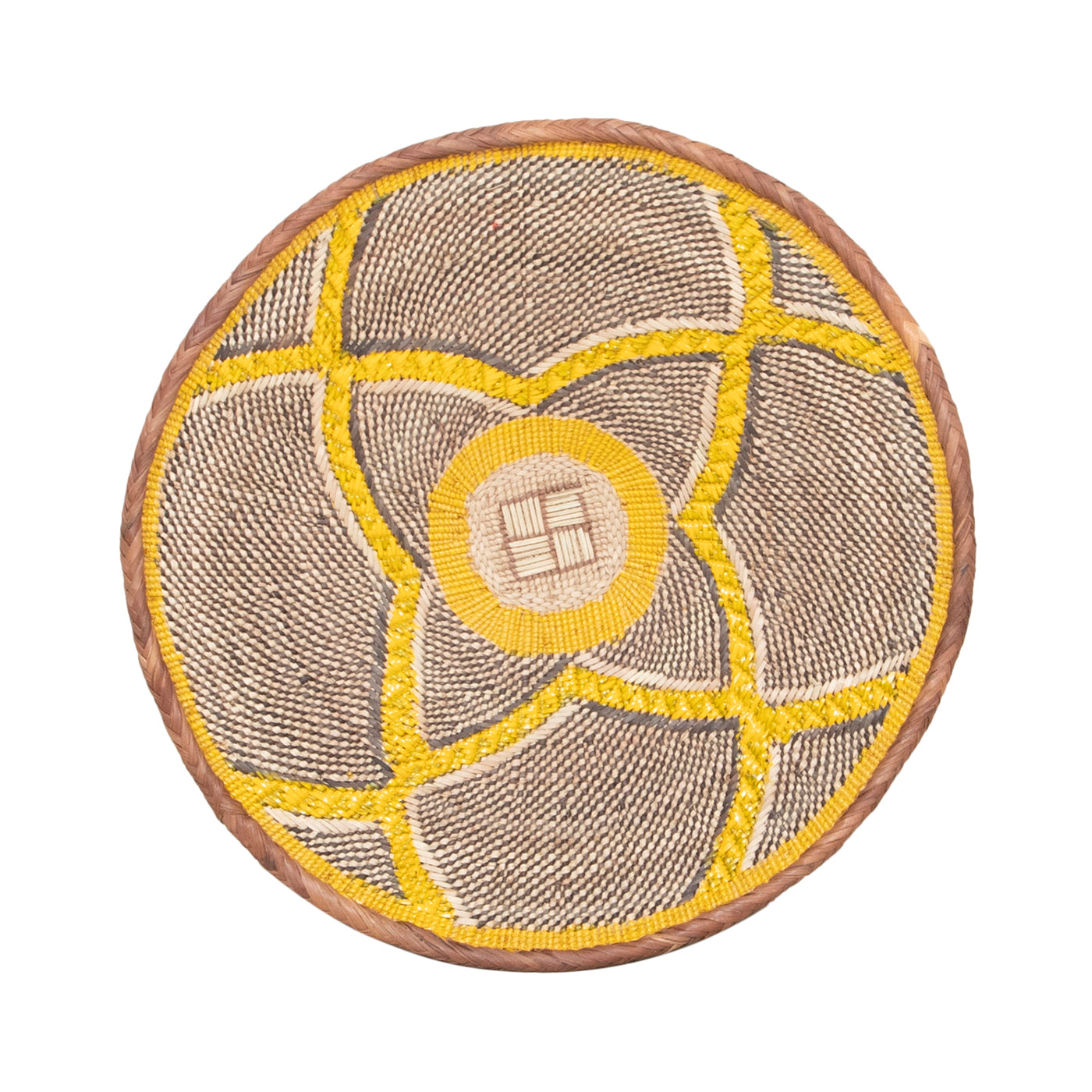 Tonga Painted Pattern Baskets | Yellow Pattern-3