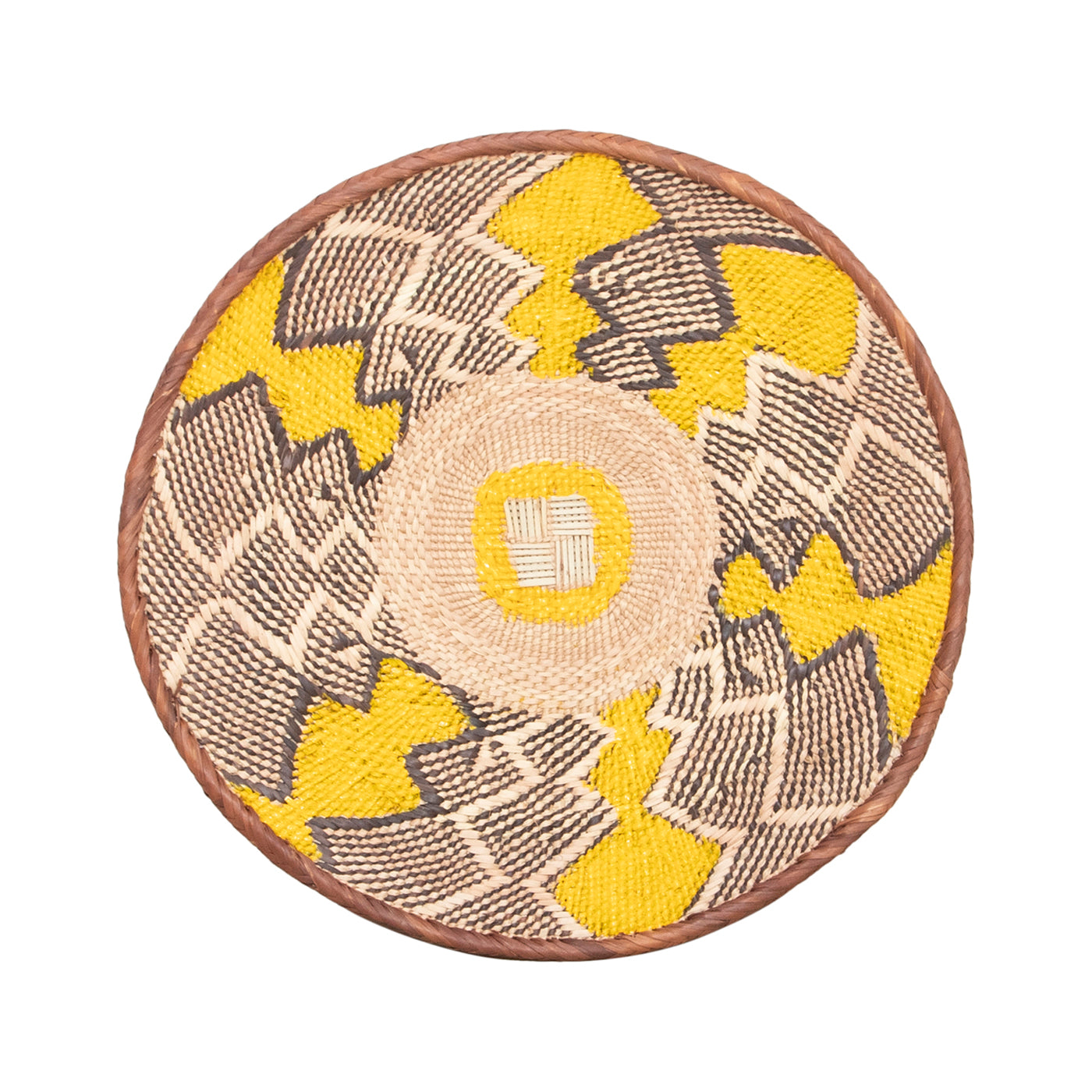 Tonga Painted Pattern Baskets | Yellow Pattern-4