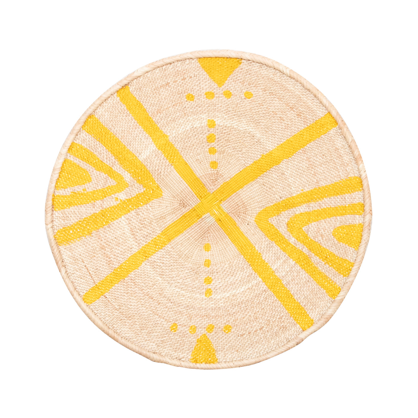 Tonga Painted Pattern Baskets | Yellow Natural-2