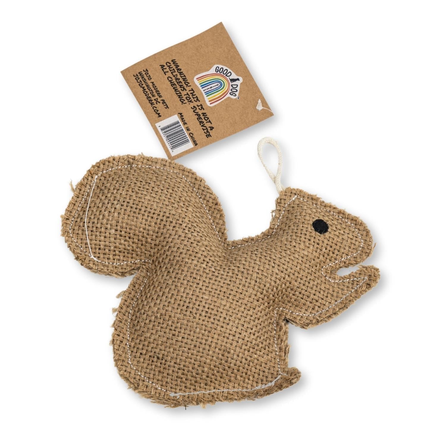 Rustic Jute Squirrel: Sustainable Eco-Friendly Dog Chew Toy-2