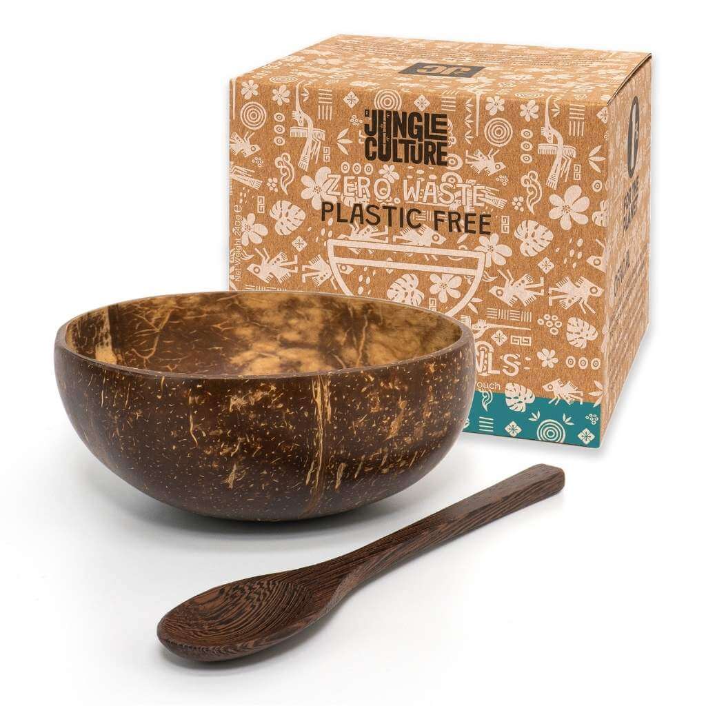 Patterned Coconut Bowl & Spoon Single Set-1