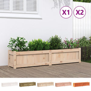 vidaXL Garden Planters Decorative Outdoor Plant Pot Flower Box Solid Wood Pine-1
